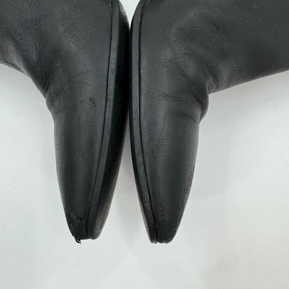 Furla Sirena Black Leather Square-Toe Ankle Boots Size7.5 or  38.5 Made In Italy - Picture 5 of 15